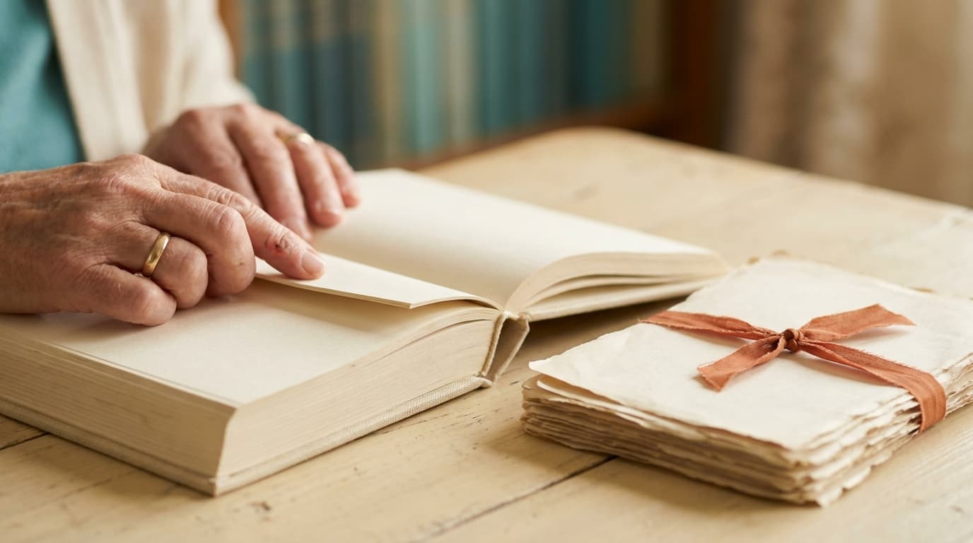 Bulle de dialogue manuscrite à côté d'un texte imprimé sur papier crème